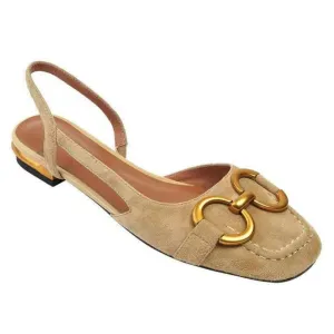 AINA - Elegant Slingback Flats with Buckle Detail