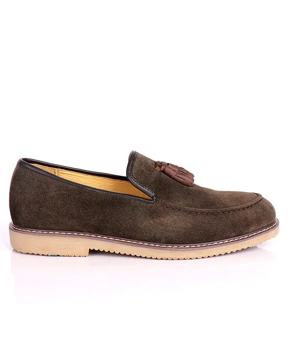 Aldo Men's Tassel Suede Loafers | Coffee Brown