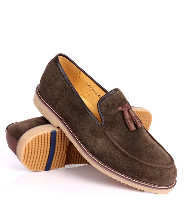 Aldo Men's Tassel Suede Loafers | Coffee Brown