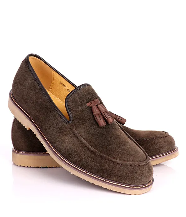 Aldo Men's Tassel Suede Loafers | Coffee Brown