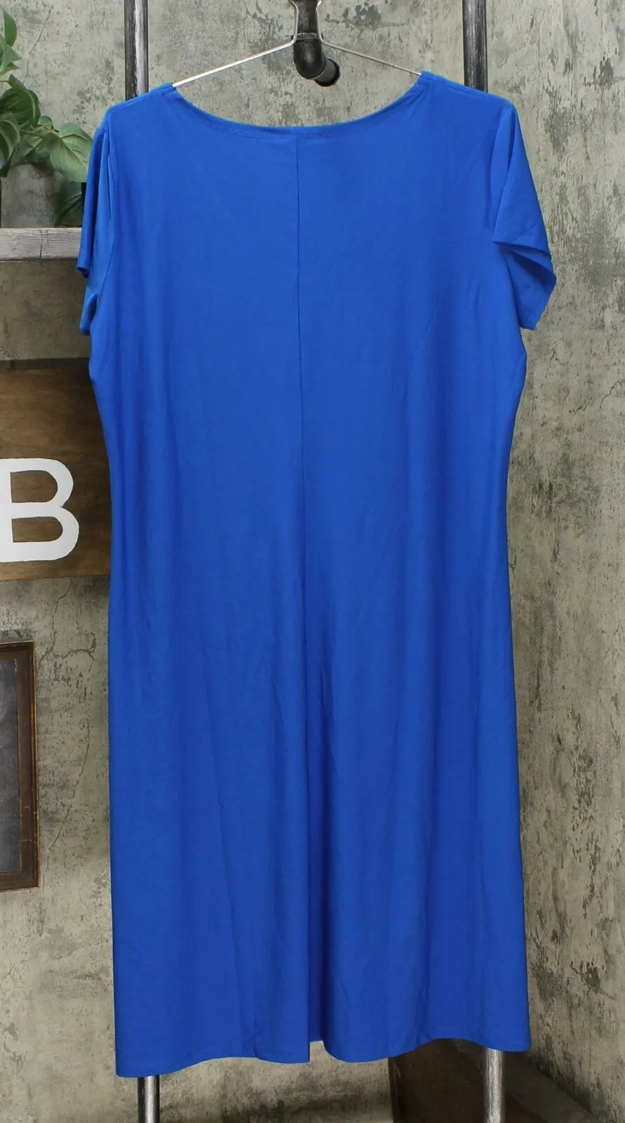 Antthony Women's Petite Double Layer V-Neck Solid Midi Dress