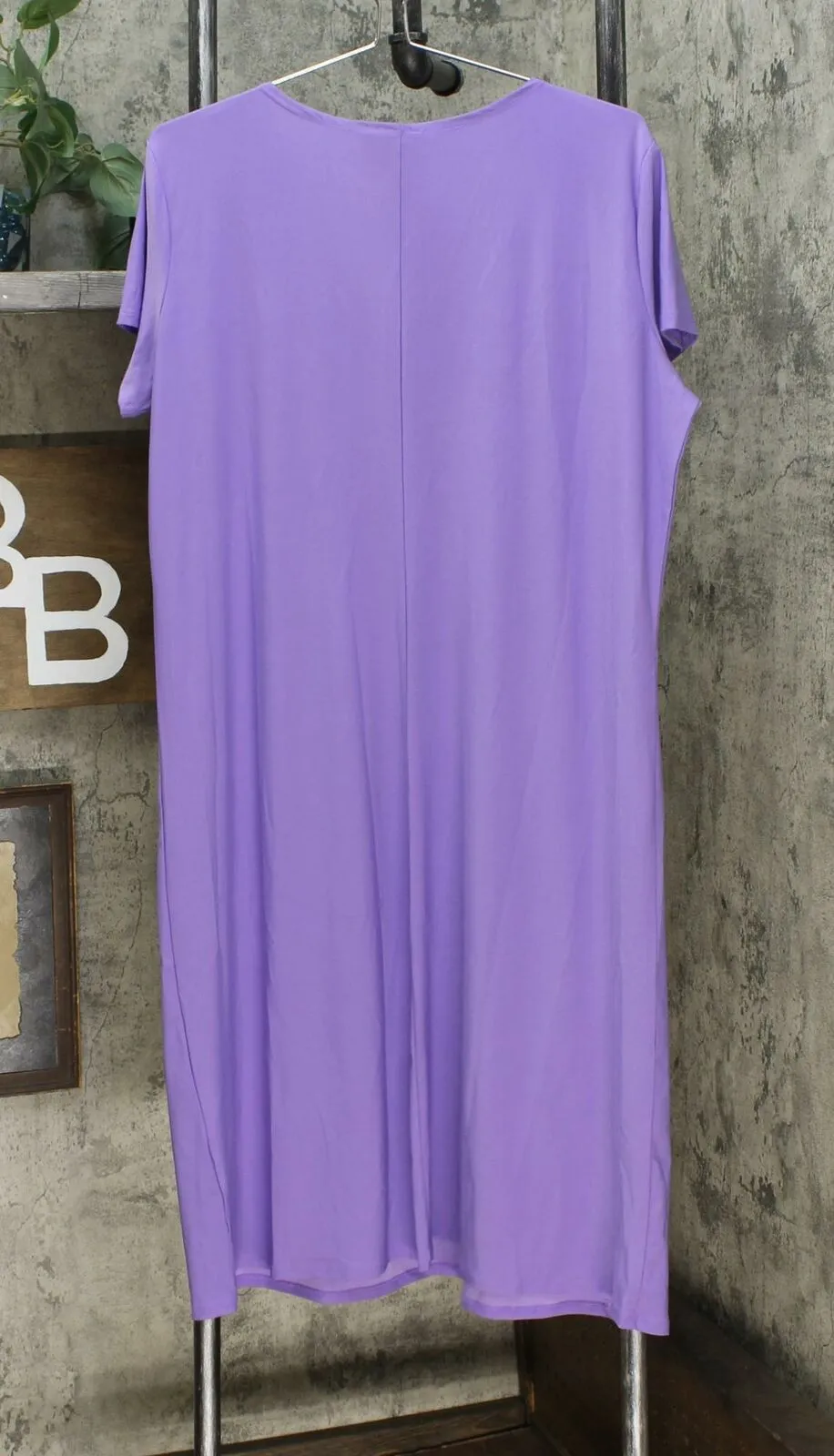 Antthony Women's Petite Double Layer V-Neck Solid Midi Dress