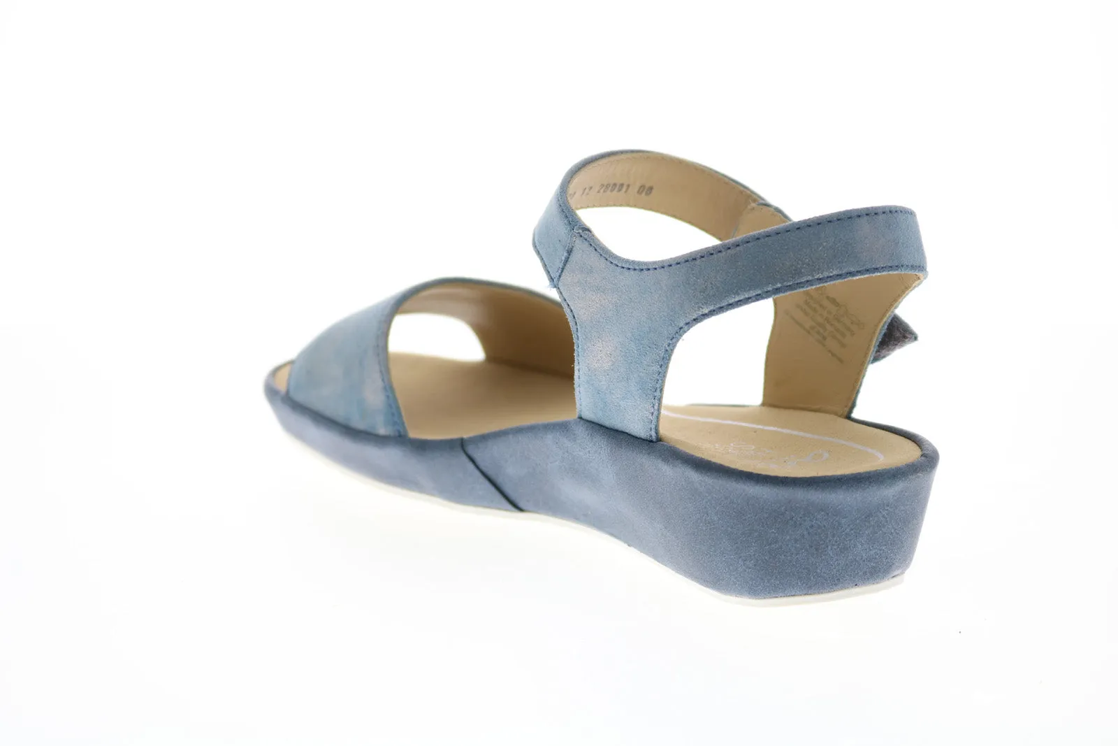 Ara Catalina 28001-06 Womens Blue Leather Strap Slingback Sandals Shoes