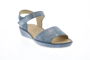 Ara Catalina 28001-06 Womens Blue Leather Strap Slingback Sandals Shoes