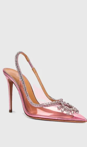 Arabela Rhinestone Embellished Pumps - Pink