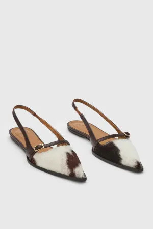 ATP All Tomorrow's Parties Cortina Cow Print Nappa Slingback Flat Unique