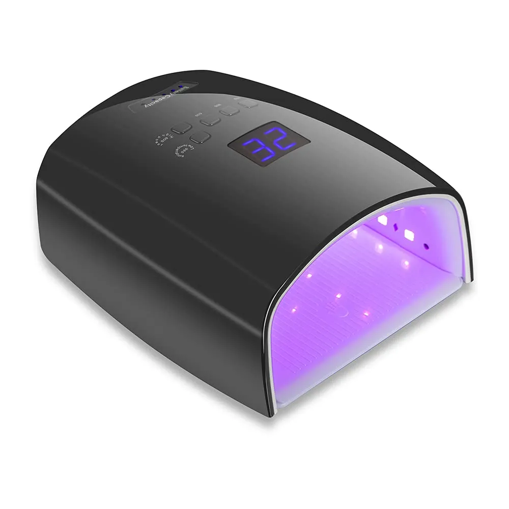 Ayshone 48W Cordless LED Gel Nail Lamp,Professional Curing Lamp For Fingernail and Toenail,Rechargeable Nail Dryer for Home and Salon (Black)