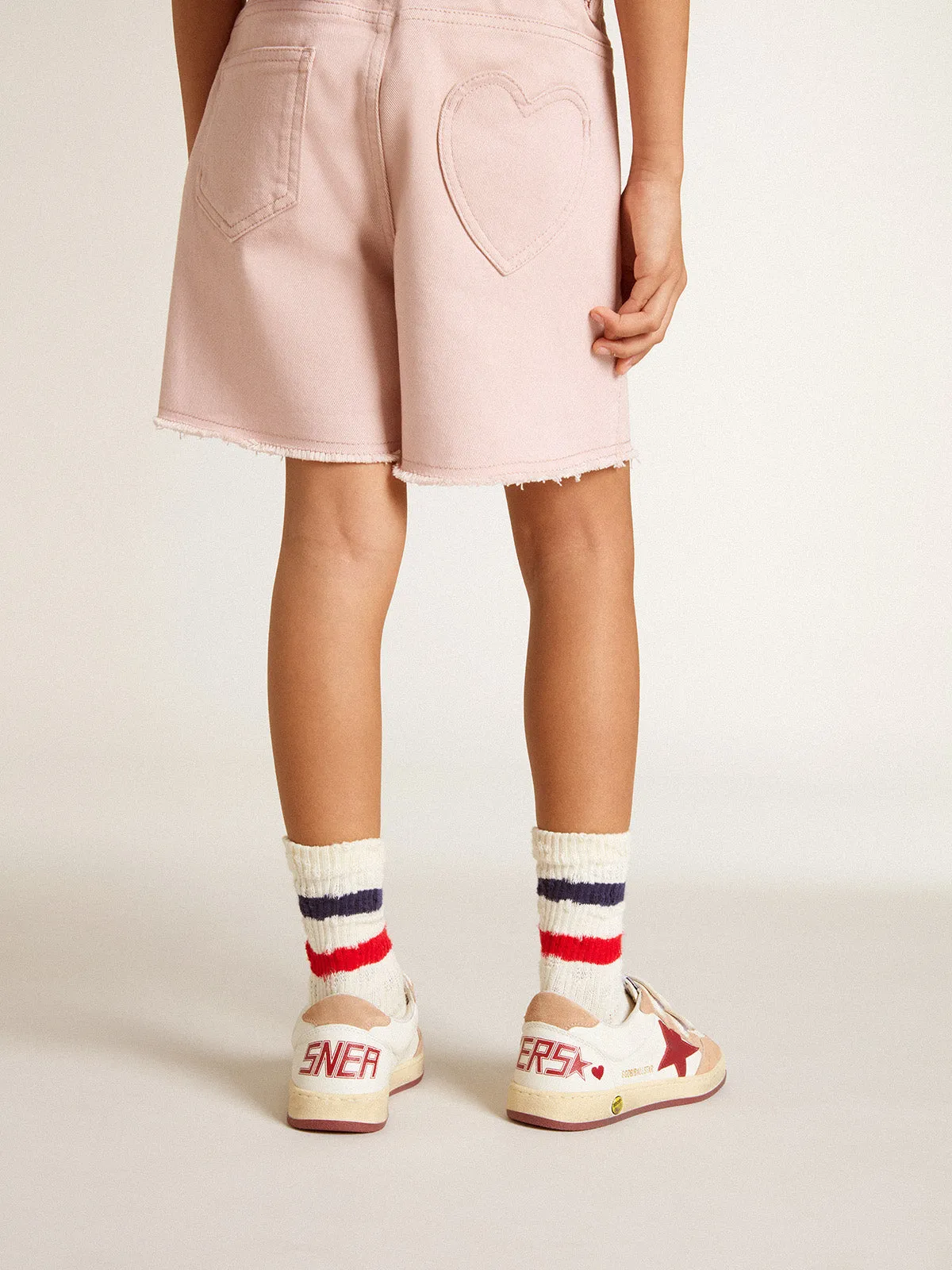 Ballstar Red Pink Heart Velcro Sneaker