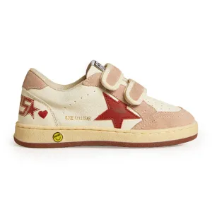 Ballstar Red Pink Heart Velcro Sneaker