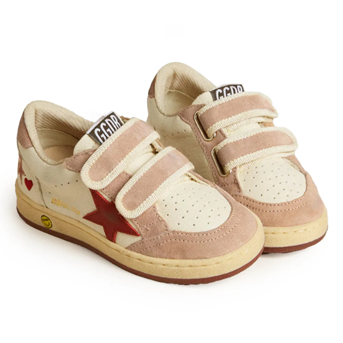 Ballstar Red Pink Heart Velcro Sneaker
