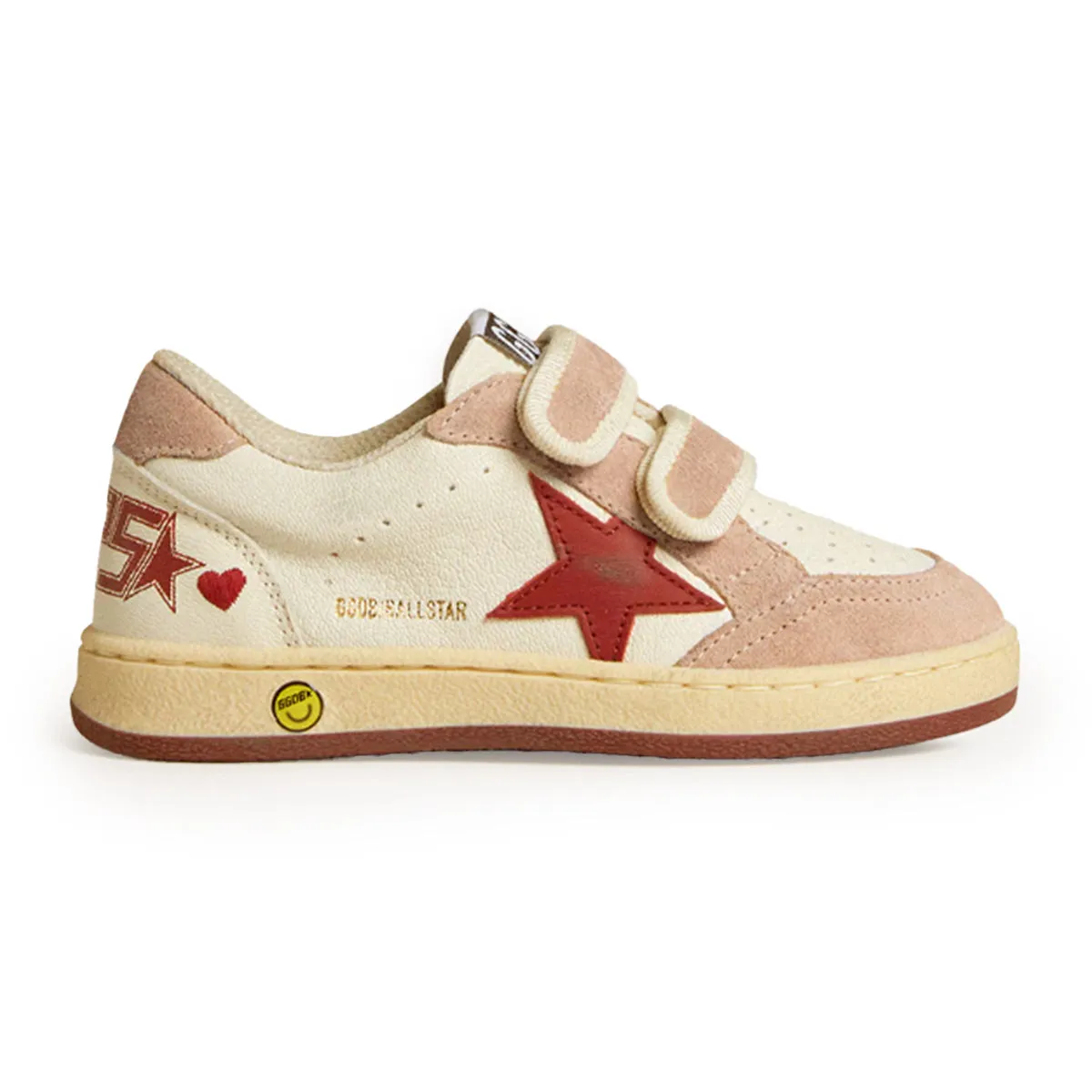 Ballstar Red Pink Heart Velcro Sneaker