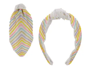 Beaded Chevron Striped Headband