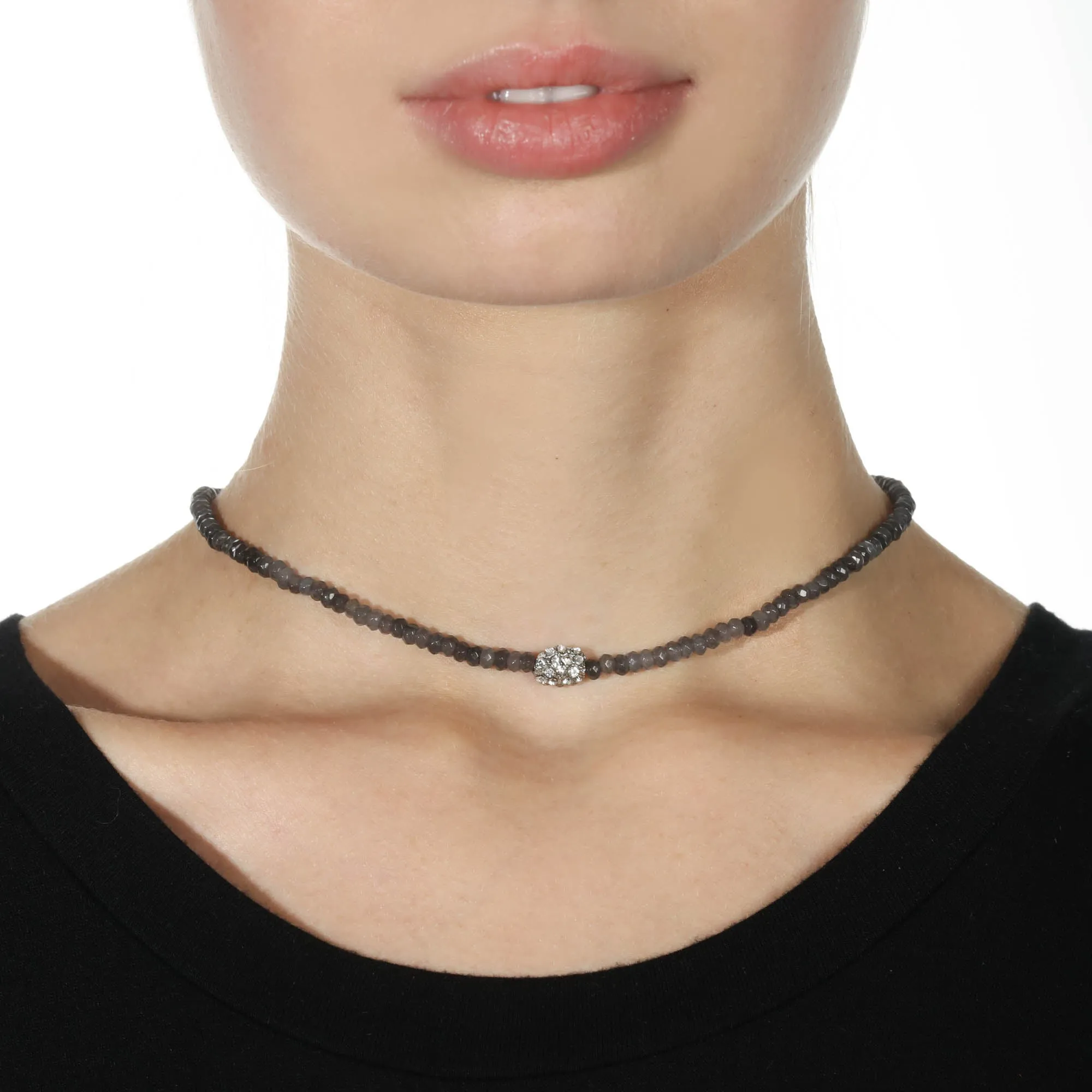 Beaded Choker with Pave Bead