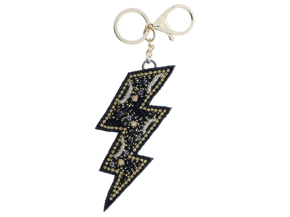 Beaded Lightning Bolt Keychain