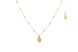 Beaded Miniature Miraculous Medal Necklace