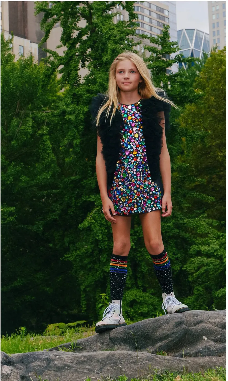 Bedazzled Rhinestone Knee High Tights Socks for KIDS