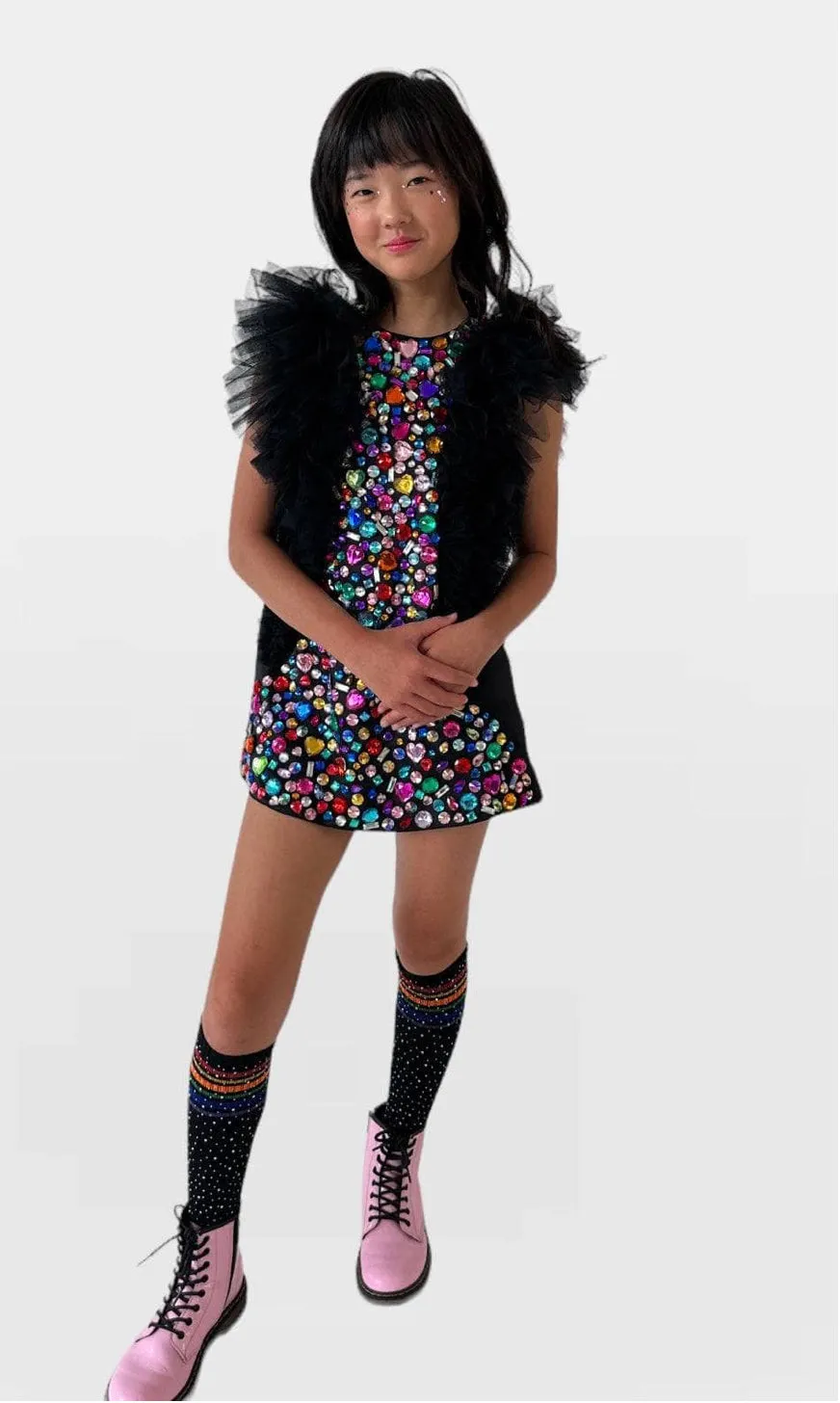 Bedazzled Rhinestone Knee High Tights Socks for KIDS
