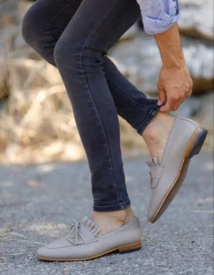 Beige Kiltie Loafers