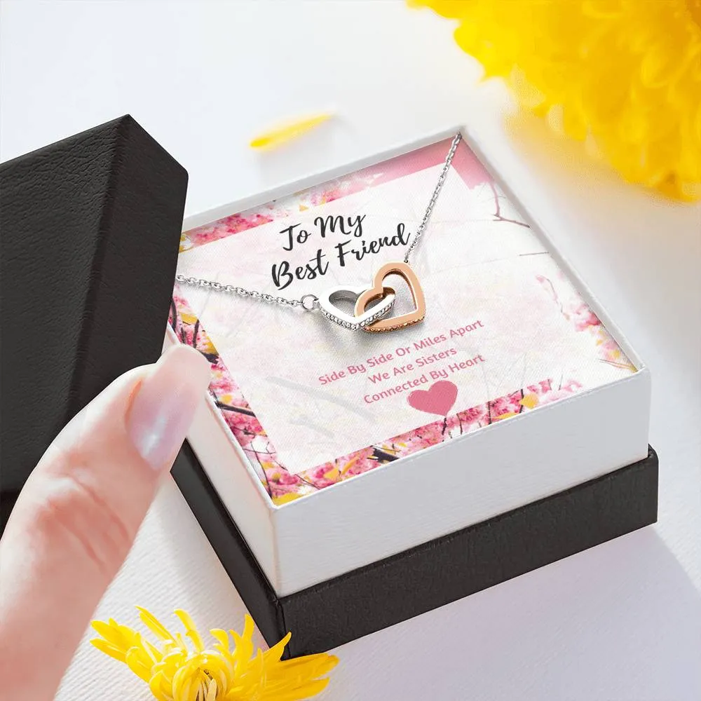 Best Friend Heart Necklace- Connected By Heart