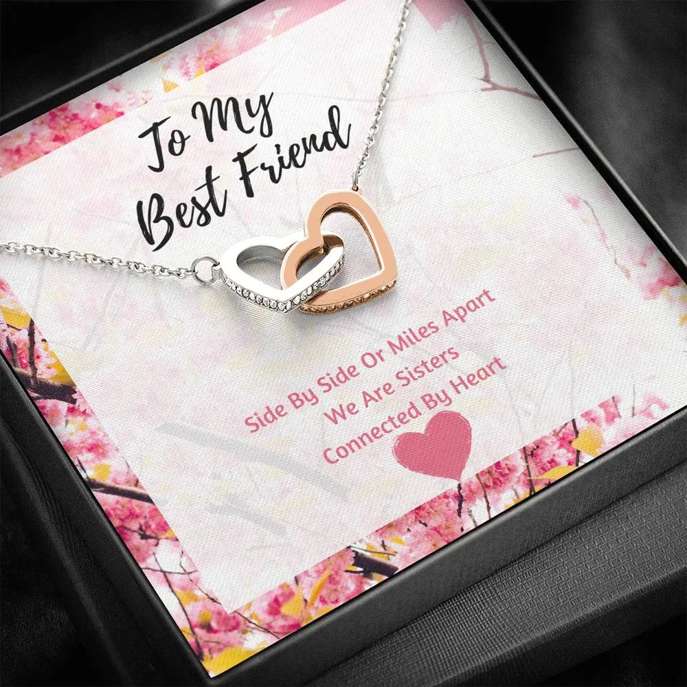 Best Friend Heart Necklace- Connected By Heart