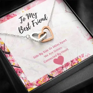 Best Friend Heart Necklace- Connected By Heart