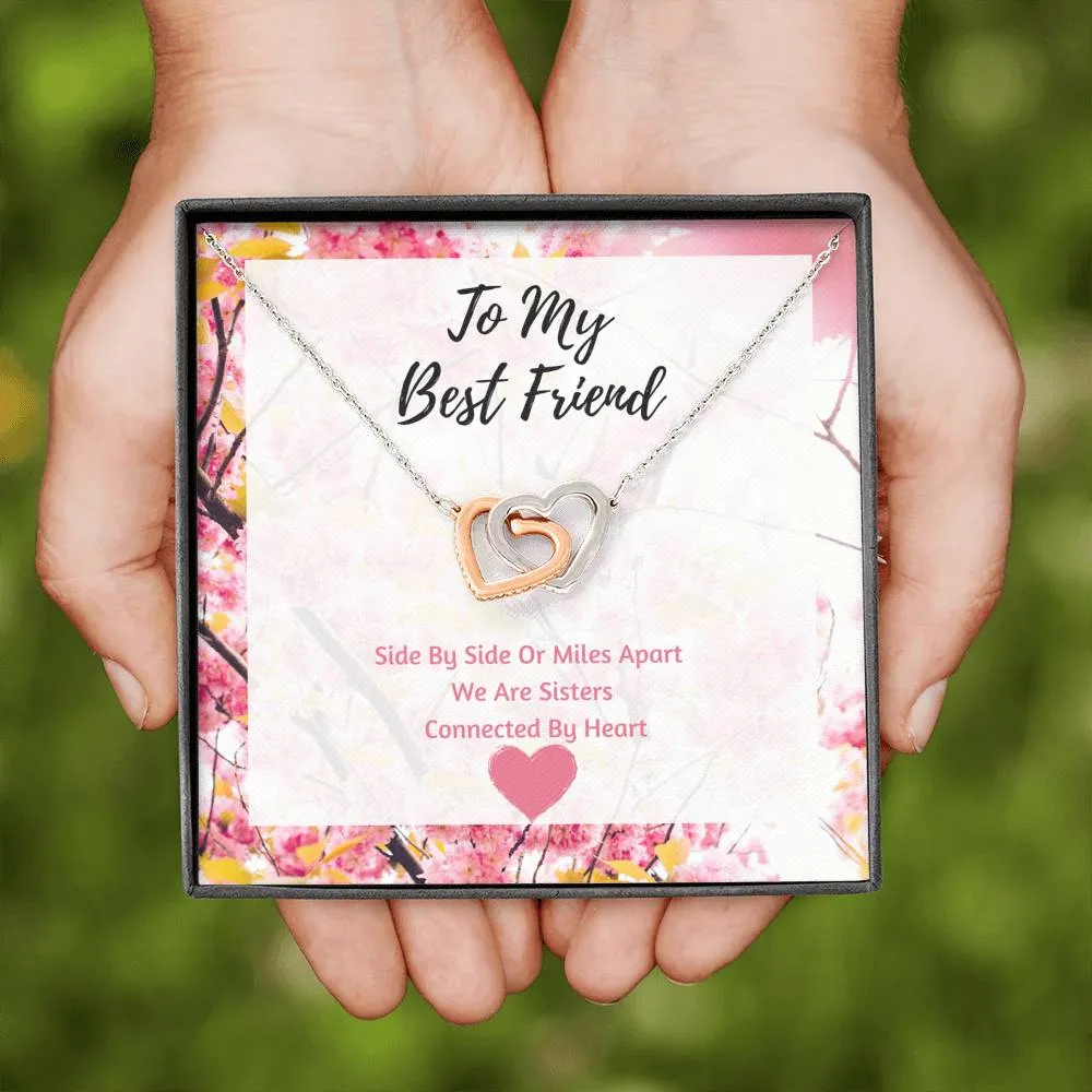 Best Friend Heart Necklace- Connected By Heart
