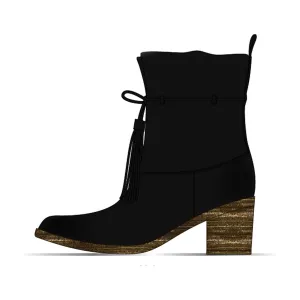 Billabong Monroe Vegan Suede Tassel Boot | Off Black | SALE
