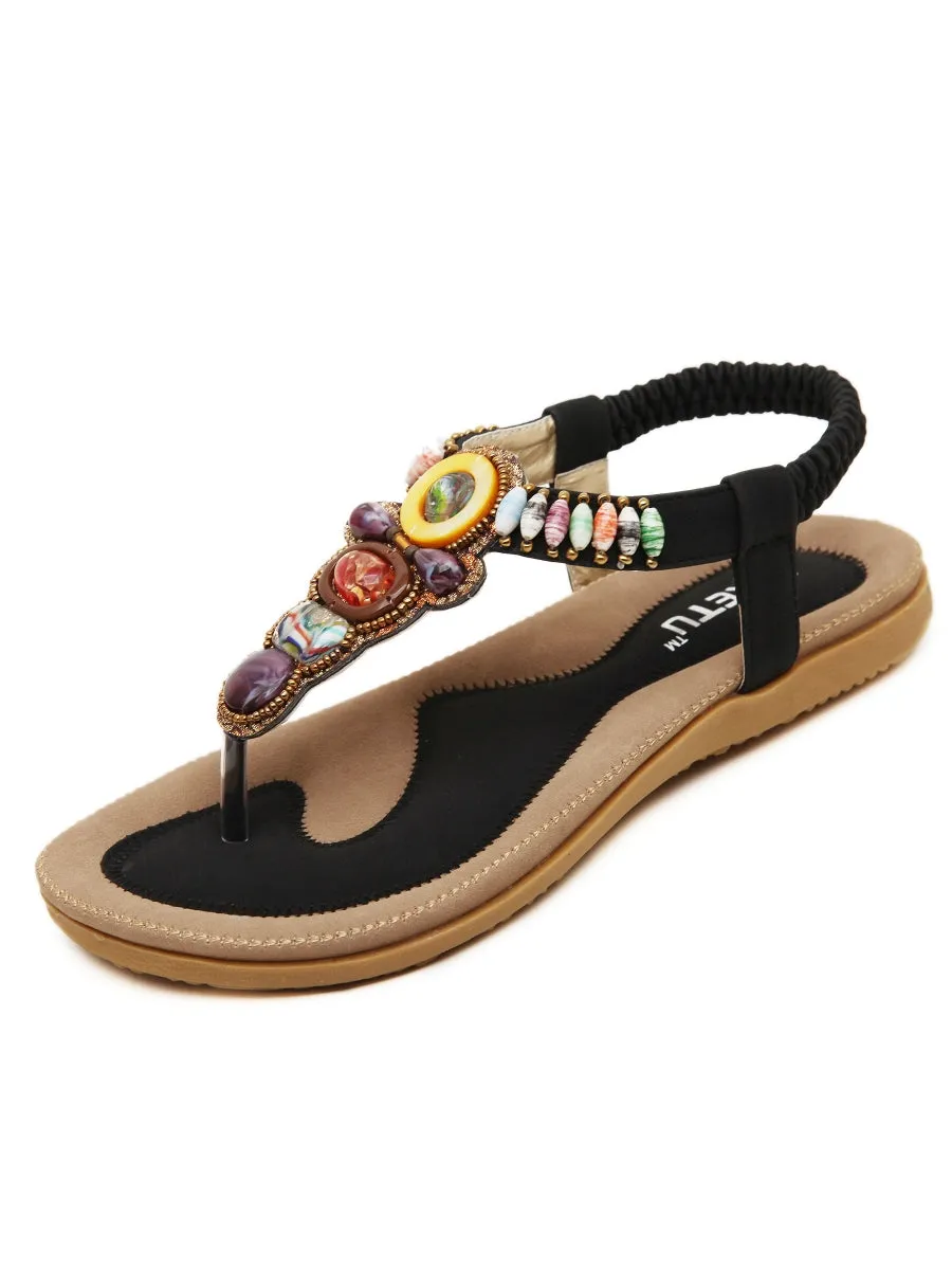 Black Beaded Sandal