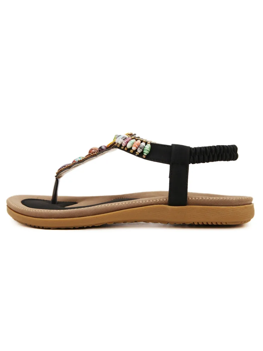 Black Beaded Sandal