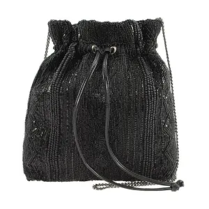 Black Out Handbag by Mary Frances, hand beaded and embroidered