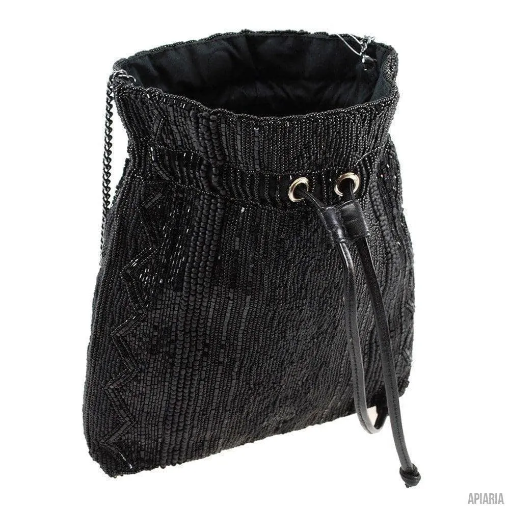 Black Out Handbag by Mary Frances, hand beaded and embroidered
