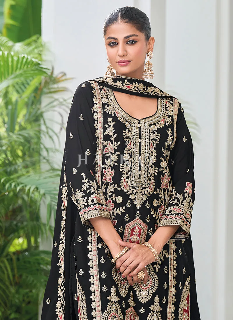 Black Pakistani Gharara Suit