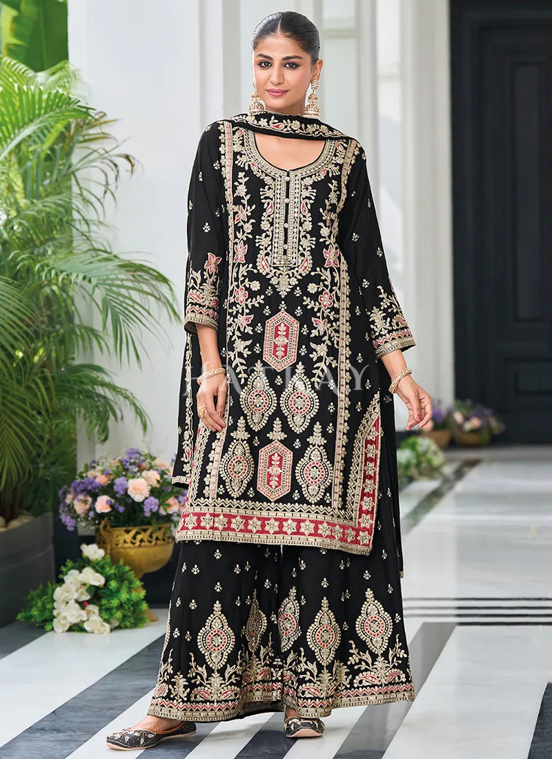 Black Pakistani Gharara Suit