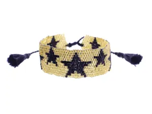 Black Star Beaded Bracelet