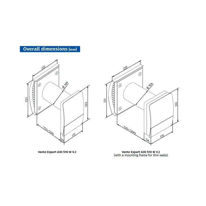 Blauberg VENTO-MINI-AIR-CS Vento Mini-Air Decentralised Single Room Heat Recovery Unit - WiFi - Cotswold Stone Cowl