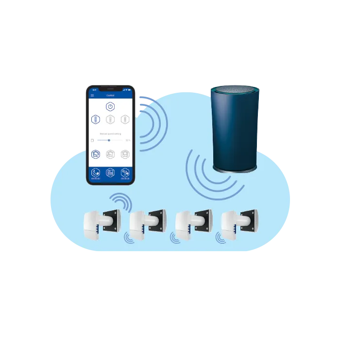 Blauberg VENTO-MINI-AIR-CS Vento Mini-Air Decentralised Single Room Heat Recovery Unit - WiFi - Cotswold Stone Cowl