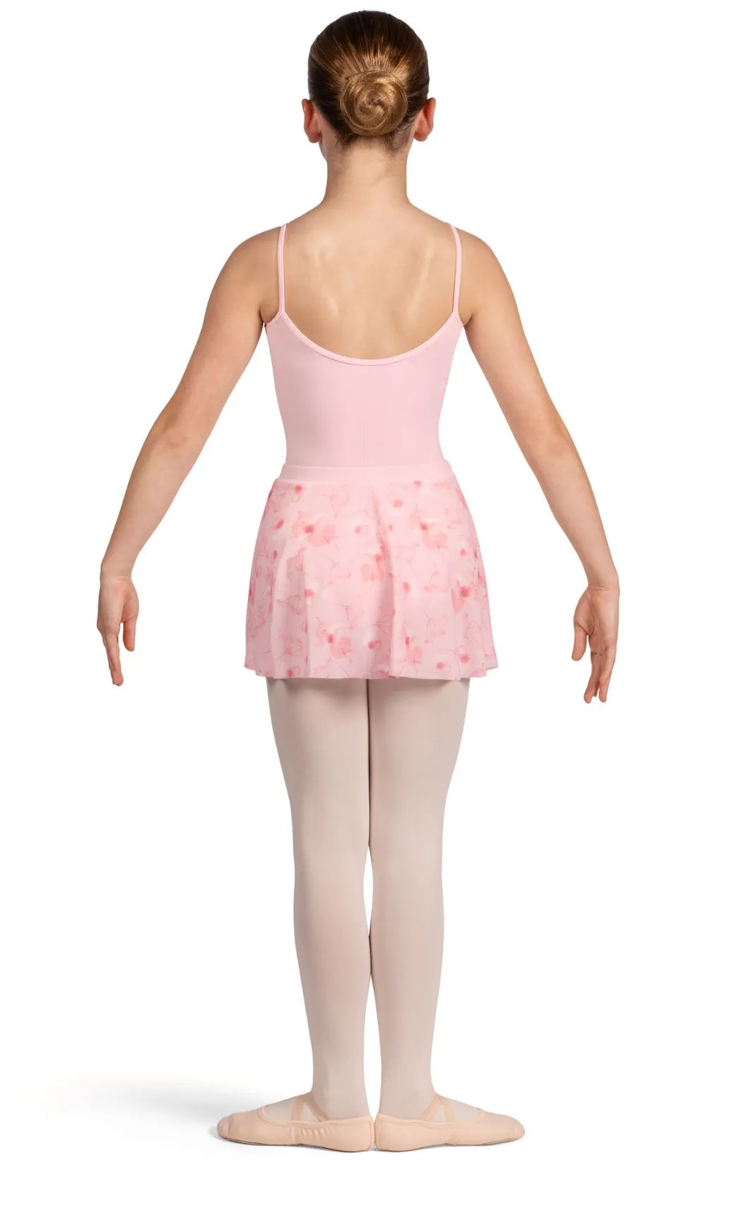Bloch Girl’s Pink Floral Mesh Pull On Skirt