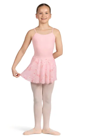 Bloch Girl’s Pink Floral Mesh Pull On Skirt