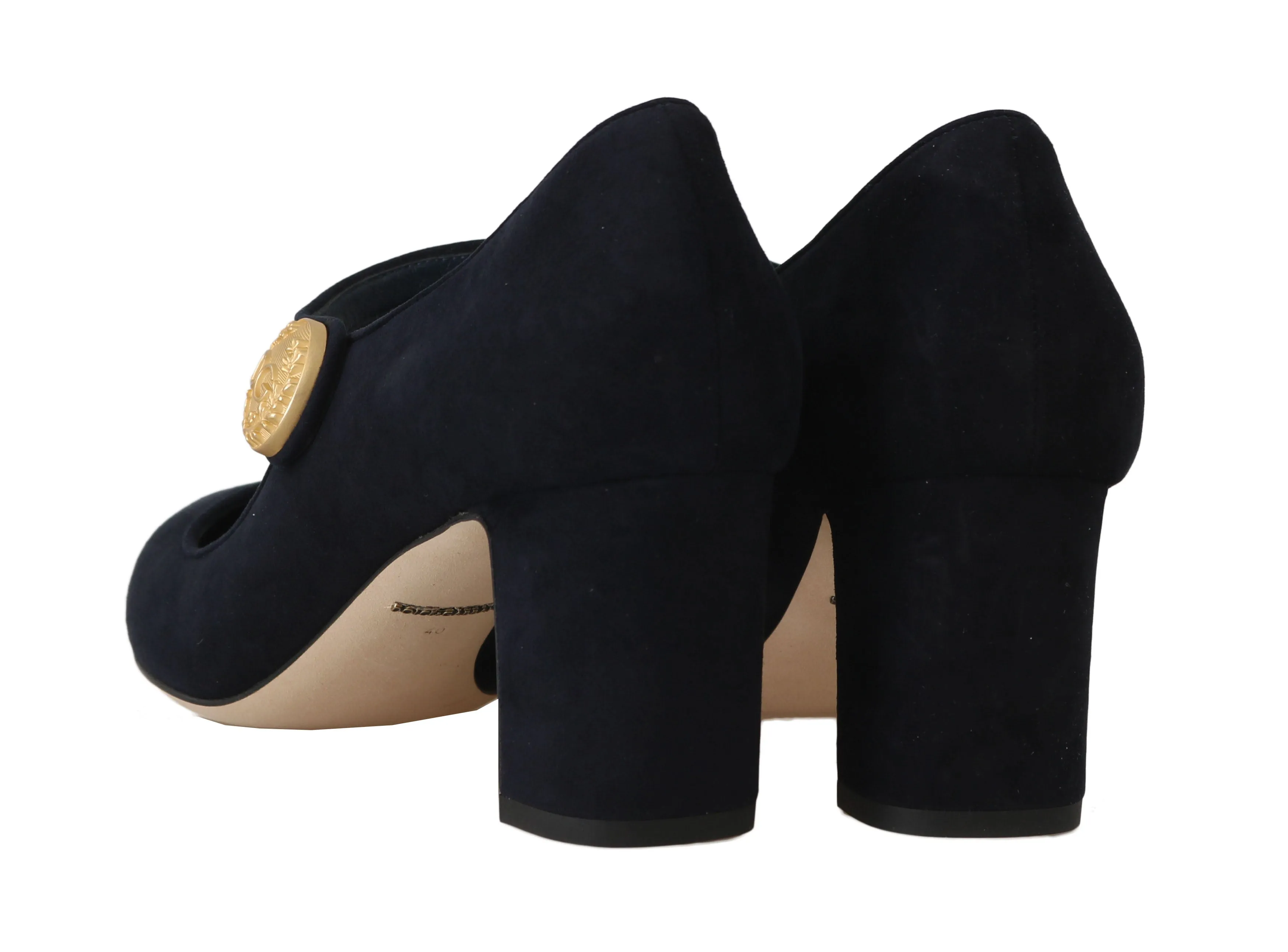 Blue Suede Gold DG Logo Mary Jane