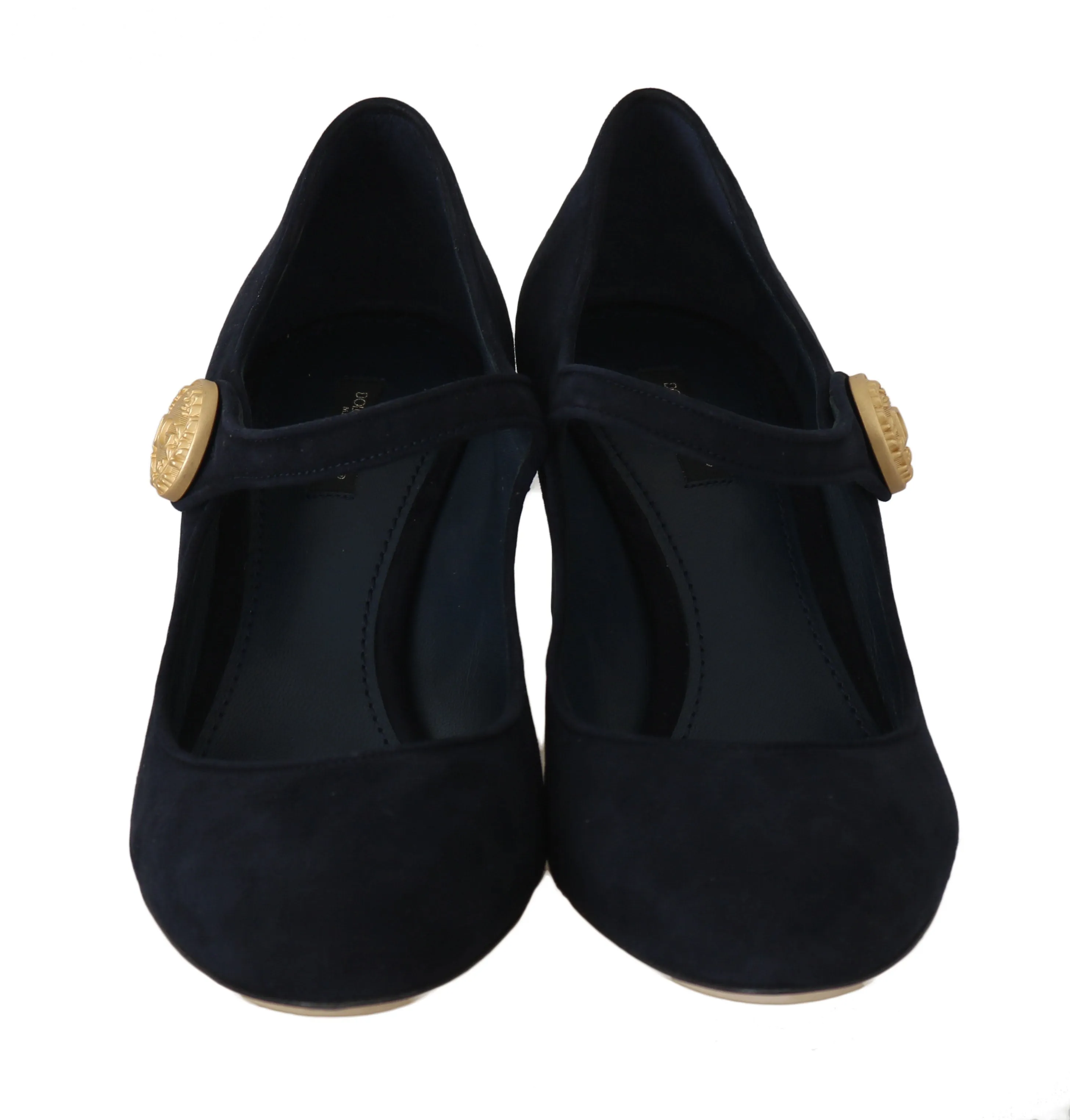 Blue Suede Gold DG Logo Mary Jane