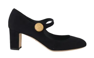 Blue Suede Gold DG Logo Mary Jane
