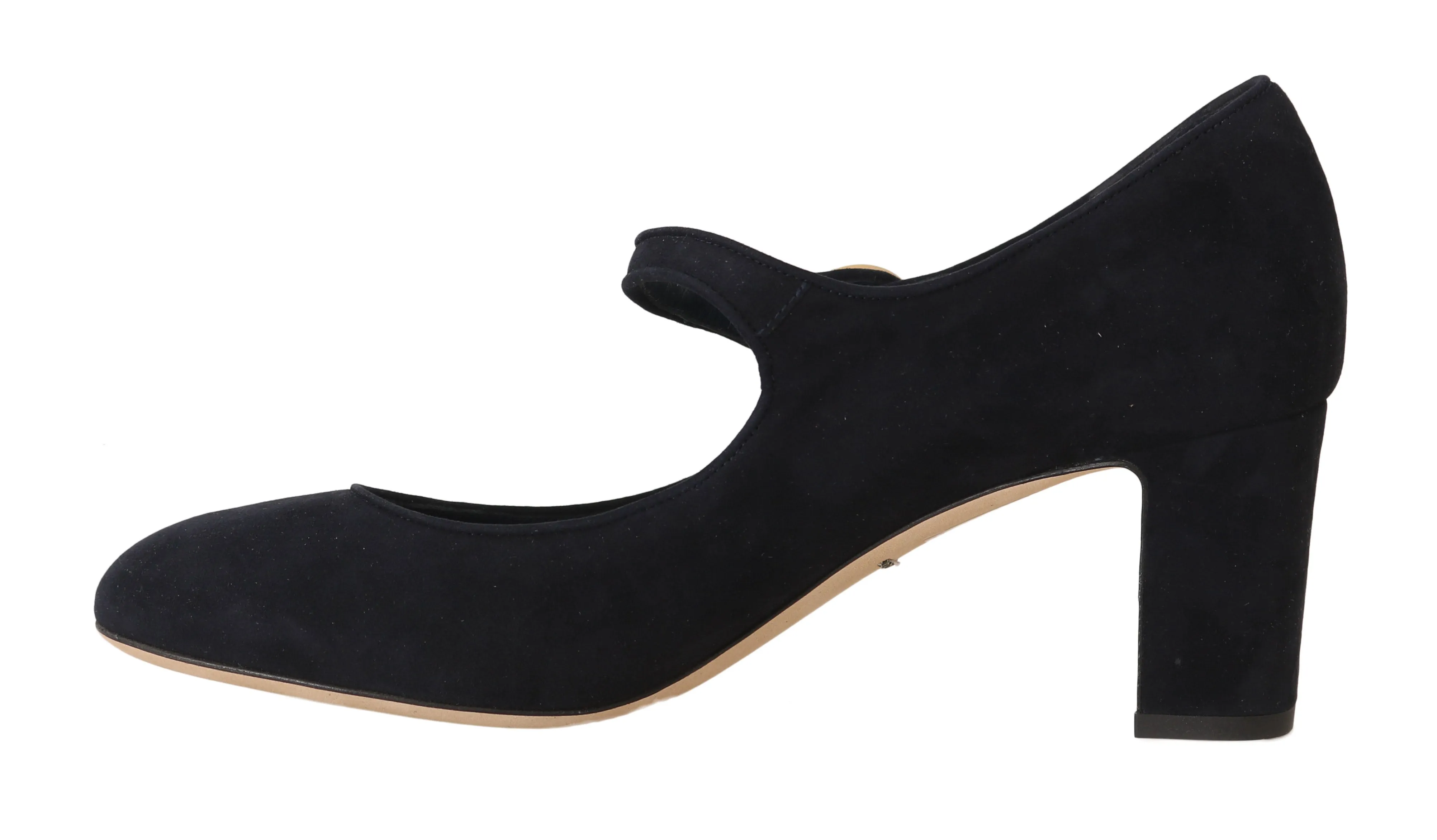 Blue Suede Gold DG Logo Mary Jane