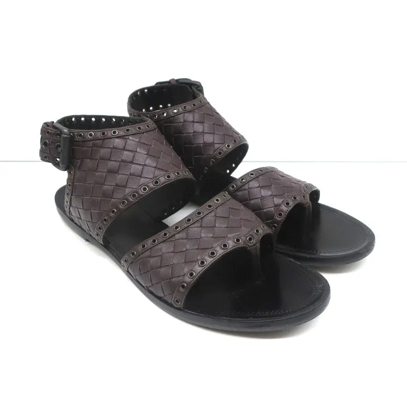 Bottega Veneta Intrecciato Leather Thong Sandals Gladiol Size 39 Slingback Flats