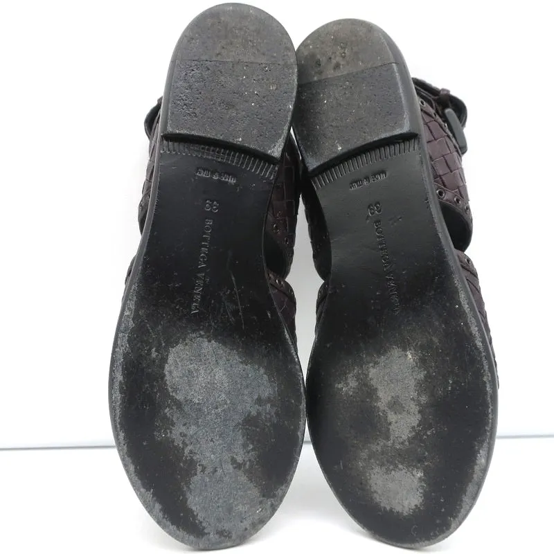 Bottega Veneta Intrecciato Leather Thong Sandals Gladiol Size 39 Slingback Flats