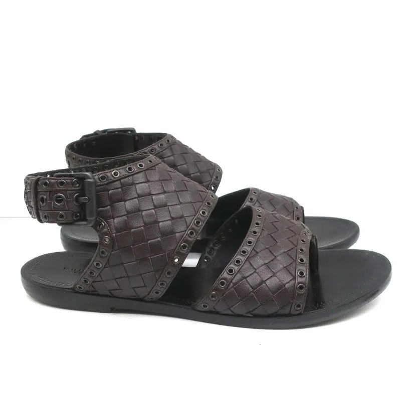 Bottega Veneta Intrecciato Leather Thong Sandals Gladiol Size 39 Slingback Flats