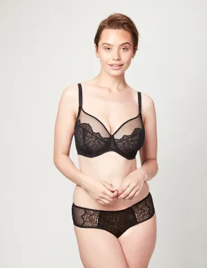 Bowery Mesh Plunge Bra- Onyx