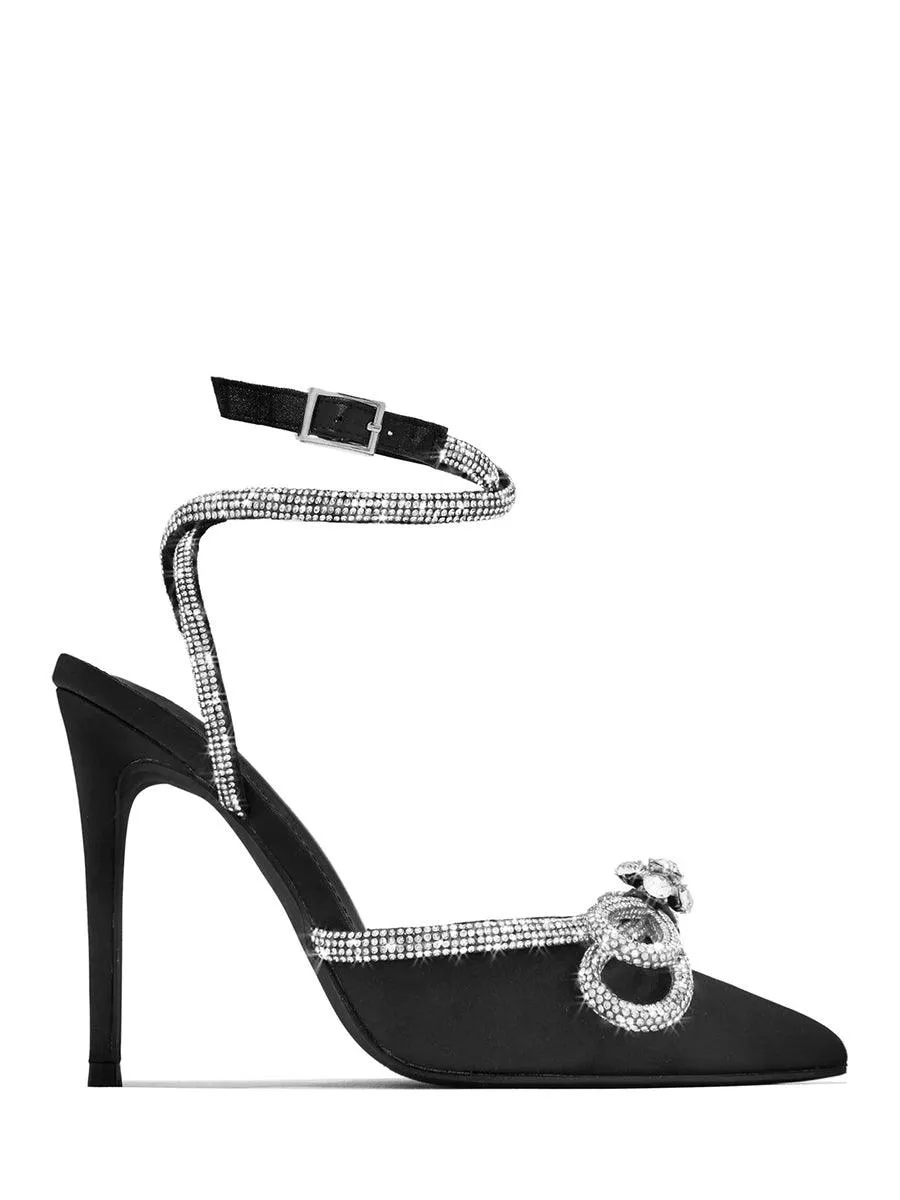Bowknot Rhinestone Thin Pointed Heels MHE1117