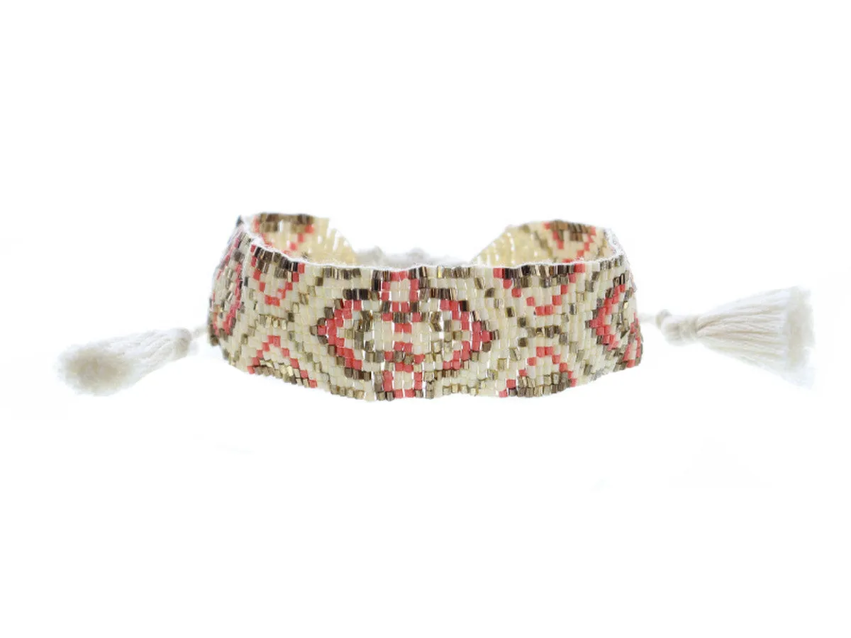 Bronze Aztec Beaded Bracelet