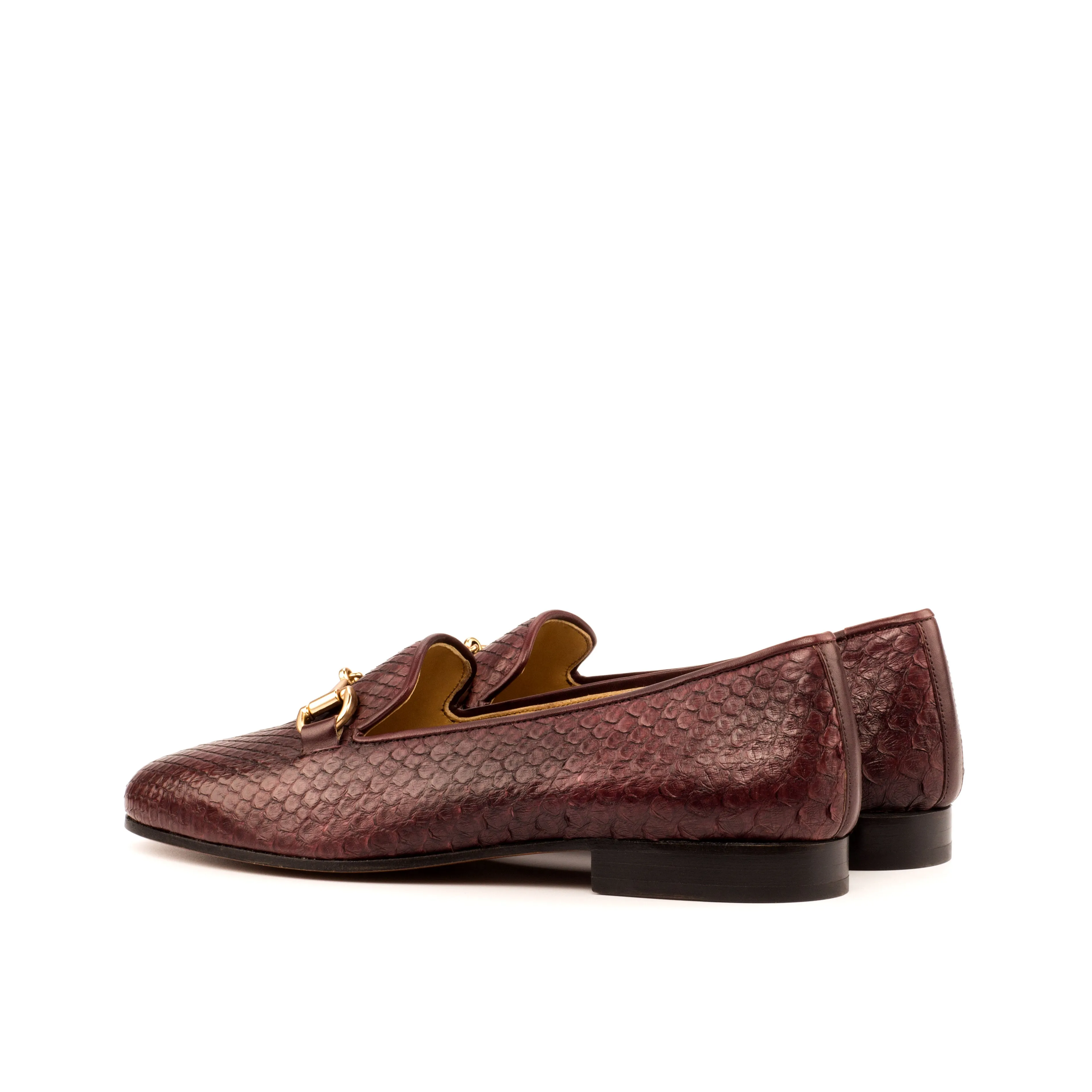 Burgundy Exotic Snake Skin Loafers
