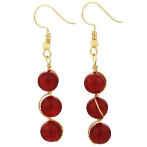 Carnelian Stone Drop Earrings